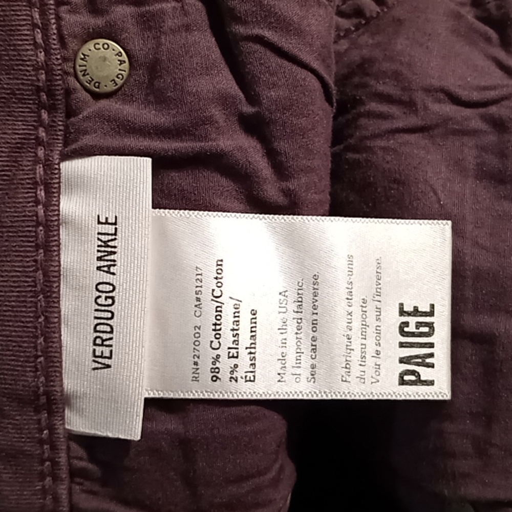 Paige jeans,color Wine Red - Picture 7 of 10